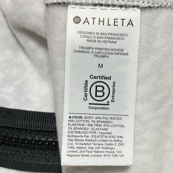 Athleta Triumph Printed Hoodie Sweatshirt Sweat Jacket Windstorm Full Zip - Picture 8 of 10